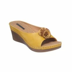 GC SHOES Sydney Yellow Wedge Sandals