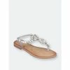 GC SHOES Angie Silver Flat Sandals