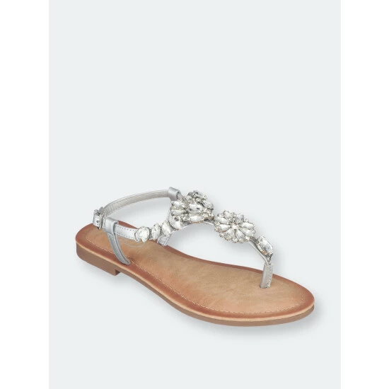 GC SHOES Angie Silver Flat Sandals 3 GC SHOES Angie Silver Flat Sandals