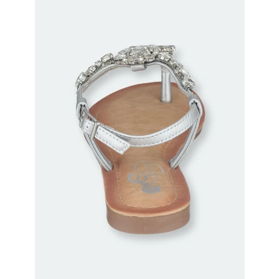 GC SHOES Angie Silver Flat Sandals 5 GC SHOES Angie Silver Flat Sandals - Image 3