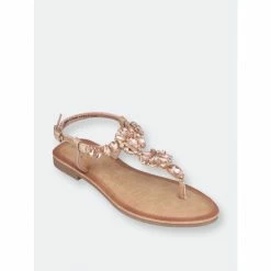 GC SHOES Angie Rose Gold Flat Sandals Rosegold