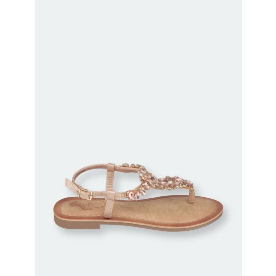 GC SHOES Angie Rose Gold Flat Sandals Rosegold 4 GC SHOES Angie Rose Gold Flat Sandals Rosegold - Image 2