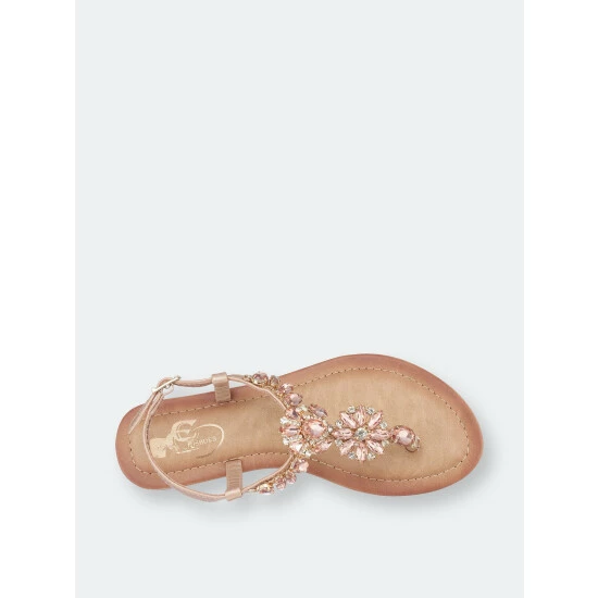GC SHOES Angie Rose Gold Flat Sandals Rosegold 6 GC SHOES Angie Rose Gold Flat Sandals Rosegold - Image 4