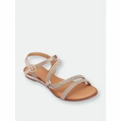 GC SHOES Glassy Flat Sandals Rose Gold
