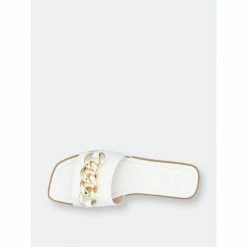 GC SHOES Rina White Flat Sandals -GC SHOES Shop unnamed file 1039