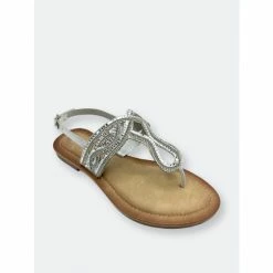 GC SHOES Sunshine Silver Flat Sandals