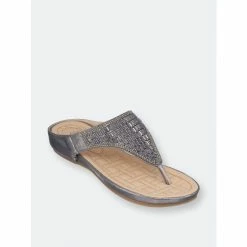GC SHOES Jamm Pewter Flat Sandals