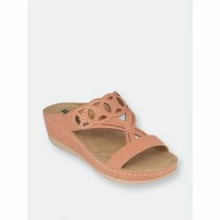 GC SHOES Ganni Orange Wedge Sandals