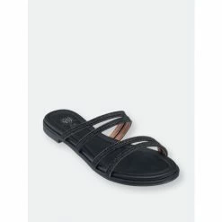 GC SHOES Cindy Black Flat Sandals