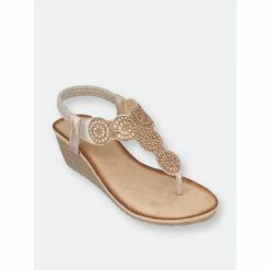 GC SHOES Billie Gold Wedge Sandals