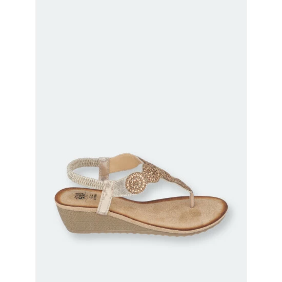 GC SHOES Billie Gold Wedge Sandals 4 GC SHOES Billie Gold Wedge Sandals - Image 2