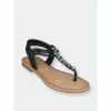 GC SHOES Ariella Black Flat Sandals