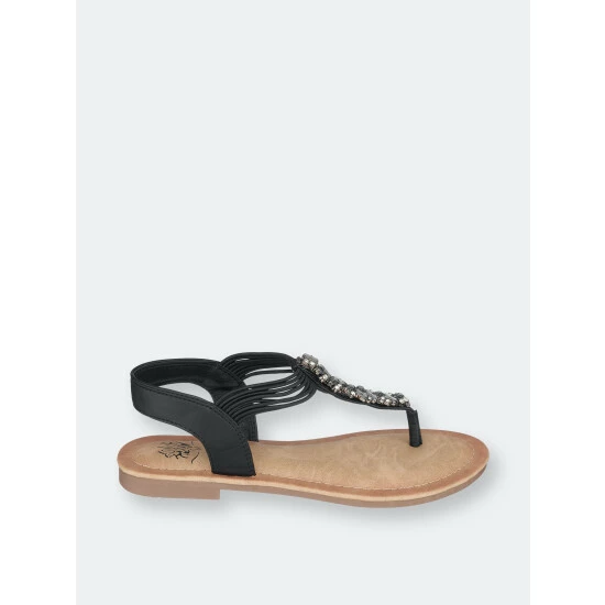 GC SHOES Ariella Black Flat Sandals 4 GC SHOES Ariella Black Flat Sandals - Image 2