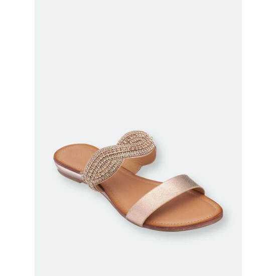 GC SHOES Jacey Rose Gold Flat Sandals 3 GC SHOES Jacey Rose Gold Flat Sandals