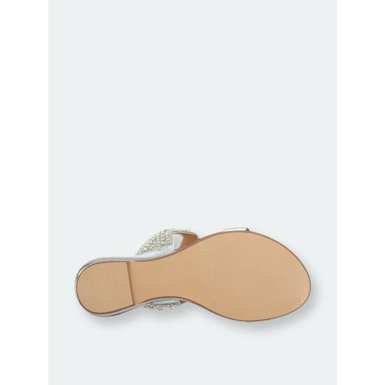 GC SHOES Jacey Silver Flat Sandals 6 GC SHOES Jacey Silver Flat Sandals - Image 4