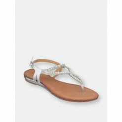 GC SHOES Selena Silver Flat Sandals