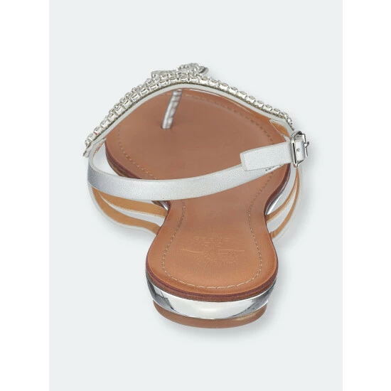 GC SHOES Selena Silver Flat Sandals 5 GC SHOES Selena Silver Flat Sandals - Image 3