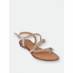 GC SHOES Sky Rose Gold Flat Sandals Rosegold