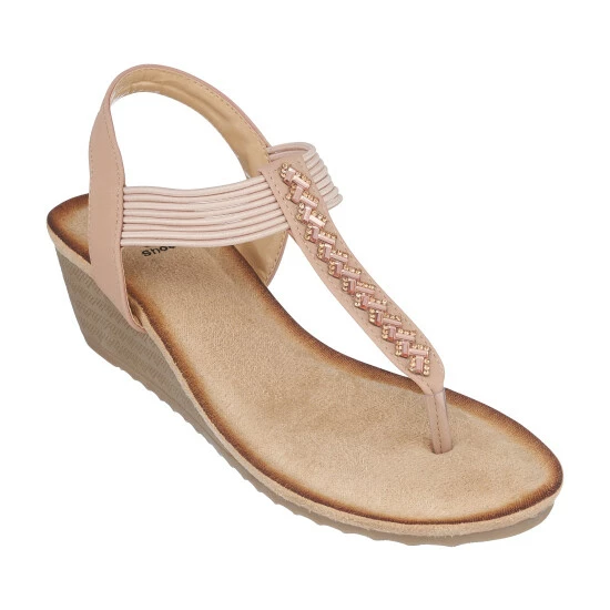 GC SHOES Tori Nude Wedge Sandals 3 GC SHOES Tori Nude Wedge Sandals