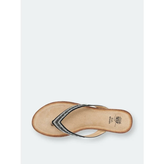 GC SHOES Sia Black Wedge Sandals 6 GC SHOES Sia Black Wedge Sandals - Image 4