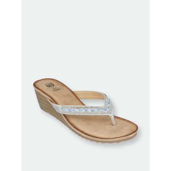 GC SHOES Sia Silver Wedge Sandals 3 GC SHOES Sia Silver Wedge Sandals