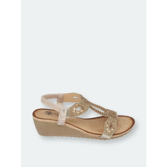 GC SHOES Pelle Gold Wedge Sandals 4 GC SHOES Pelle Gold Wedge Sandals - Image 2