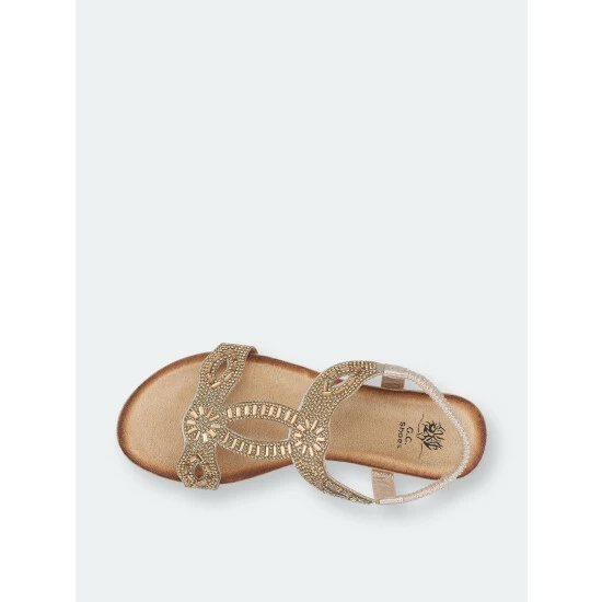 GC SHOES Pelle Gold Wedge Sandals 6 GC SHOES Pelle Gold Wedge Sandals - Image 4
