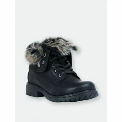 GC SHOES Trudie Black Combat Bootie Boots