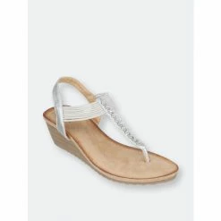 GC SHOES Tori Silver Wedge Sandals
