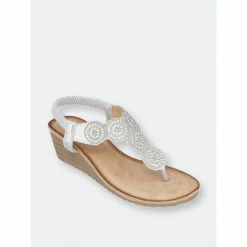 GC SHOES Billie Silver Wedge Sandals