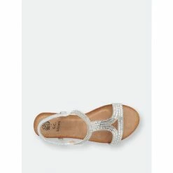GC SHOES Coretta Silver Wedge Sandals -GC SHOES Shop unnamed file 1181