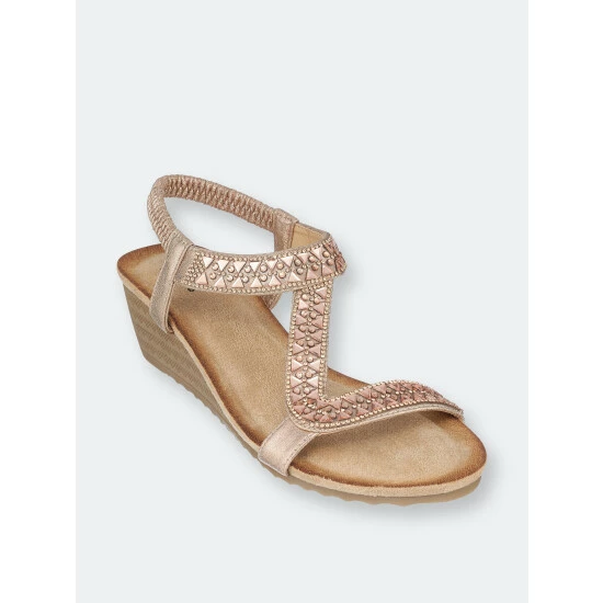 GC SHOES Dua Rose Gold Wedge Sandals 3 GC SHOES Dua Rose Gold Wedge Sandals