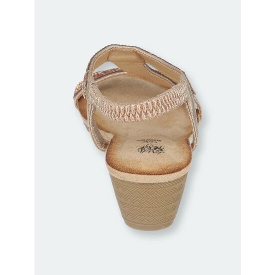 GC SHOES Dua Rose Gold Wedge Sandals 5 GC SHOES Dua Rose Gold Wedge Sandals - Image 3