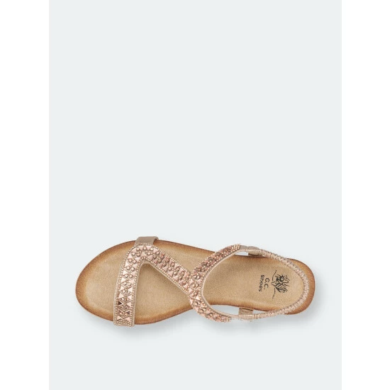GC SHOES Dua Rose Gold Wedge Sandals 6 GC SHOES Dua Rose Gold Wedge Sandals - Image 4