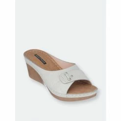 GC SHOES Sugar Silver Wedge Sandals