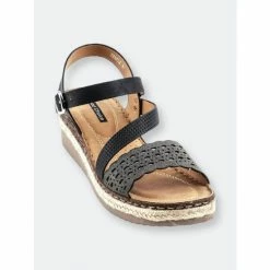 GC SHOES Temple Espadrille Sandal Sandals Black