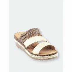 GC SHOES Lupe Brown Multi Wedge Sandals