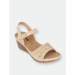 GC SHOES Helen Natural Wedge Sandals