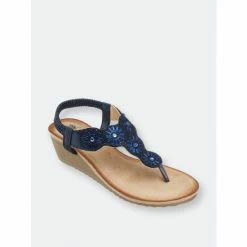 GC SHOES Jasmine Wedge Sandals Navy