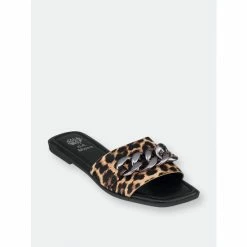 GC SHOES Rina Leopard Flat Sandals