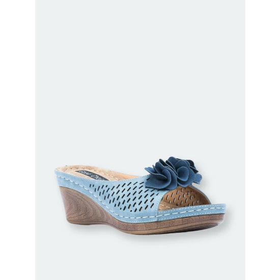 GC SHOES Juliet Blue Wedge Sandals 3 GC SHOES Juliet Blue Wedge Sandals