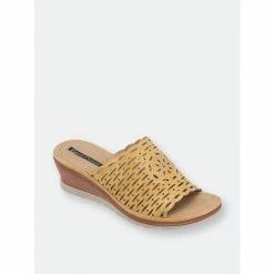 GC SHOES Maddy Yellow Wedge Sandals