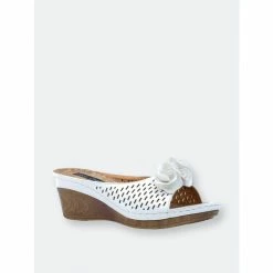 GC SHOES Juliet White Wedge Sandals