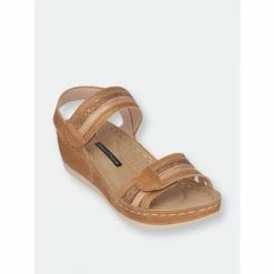GC SHOES Samar Tan Wedge Sandals