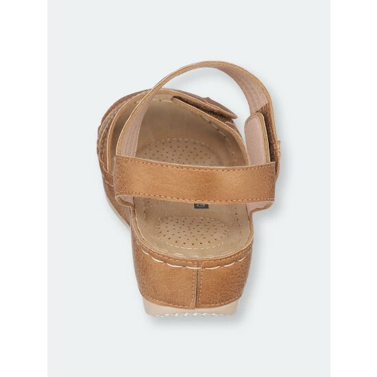 GC SHOES Samar Tan Wedge Sandals 5 GC SHOES Samar Tan Wedge Sandals - Image 3