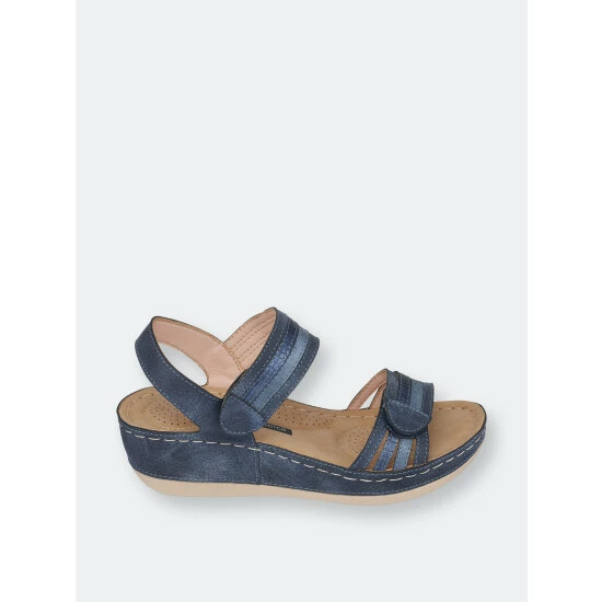 GC SHOES Samar Blue Wedge Sandals 4 GC SHOES Samar Blue Wedge Sandals - Image 2