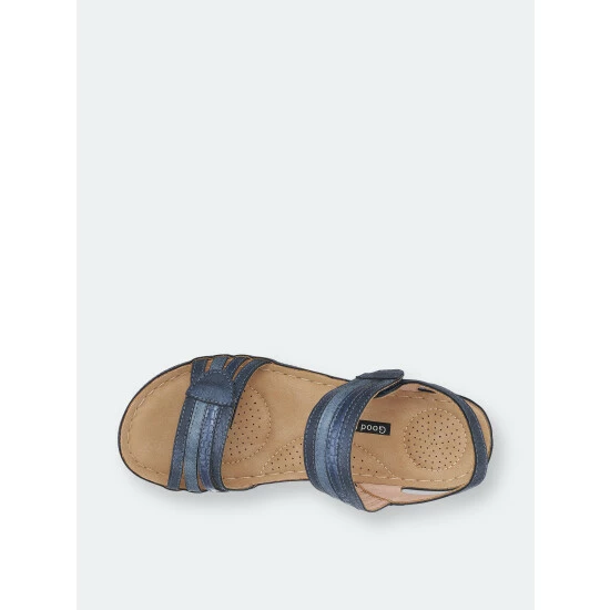 GC SHOES Samar Blue Wedge Sandals 6 GC SHOES Samar Blue Wedge Sandals - Image 4