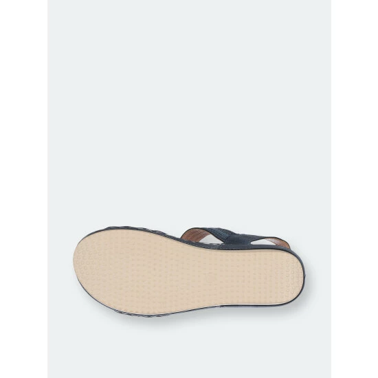 GC SHOES Samar Blue Wedge Sandals 7 GC SHOES Samar Blue Wedge Sandals - Image 5