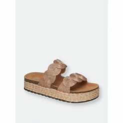 GC SHOES Julian Rose Gold Platform Slides Mules & Slides