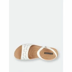 GC SHOES Helen White Wedge Sandals -GC SHOES Shop unnamed file 1314